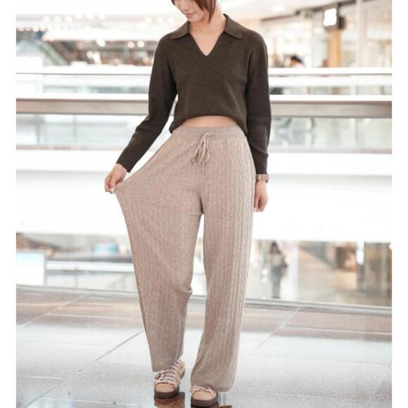 Uniqlo Washable Knit Ribbed Polo Sweater NWT Brown XL - Picture 7 of 9